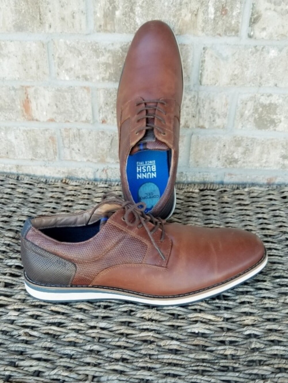 Nunn Bush Circuit Oxford BROWN Plain Toe Business Shoes (Men 11.5) 84889-226
